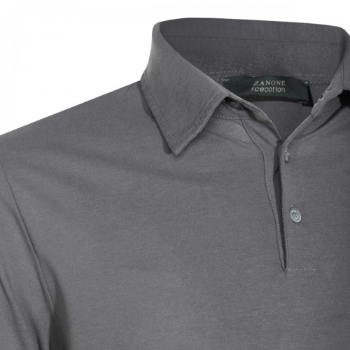 GREY COTTON POLO SHIRT