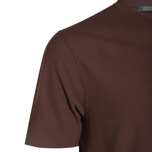 DARK BROWN COTTON T-SHIRT