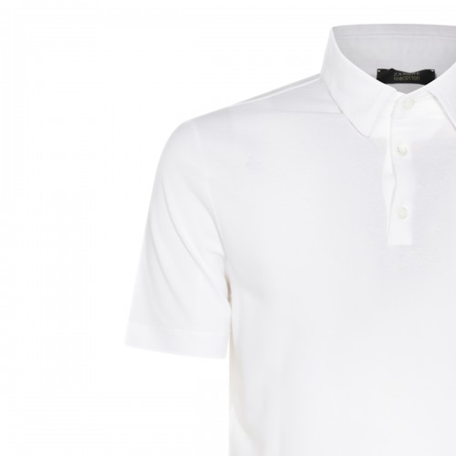 WHITE COTTON POLO SHIRT