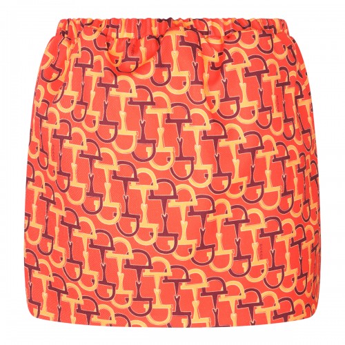 ORANGE COTTON MINI SKIRT