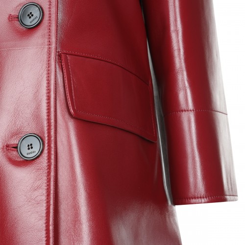 RED LEATHER COAT