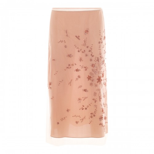 NUDE MIDI SKIRT