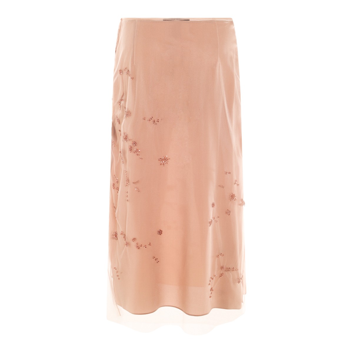 NUDE MIDI SKIRT