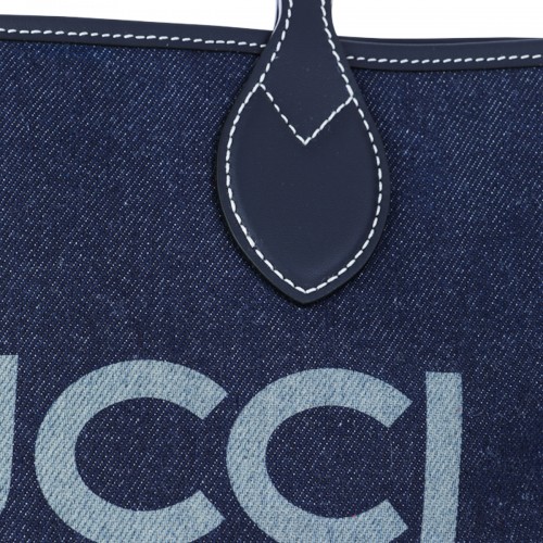 BLUE DENIM TOTISSIMA REVERSIBLE TOTES