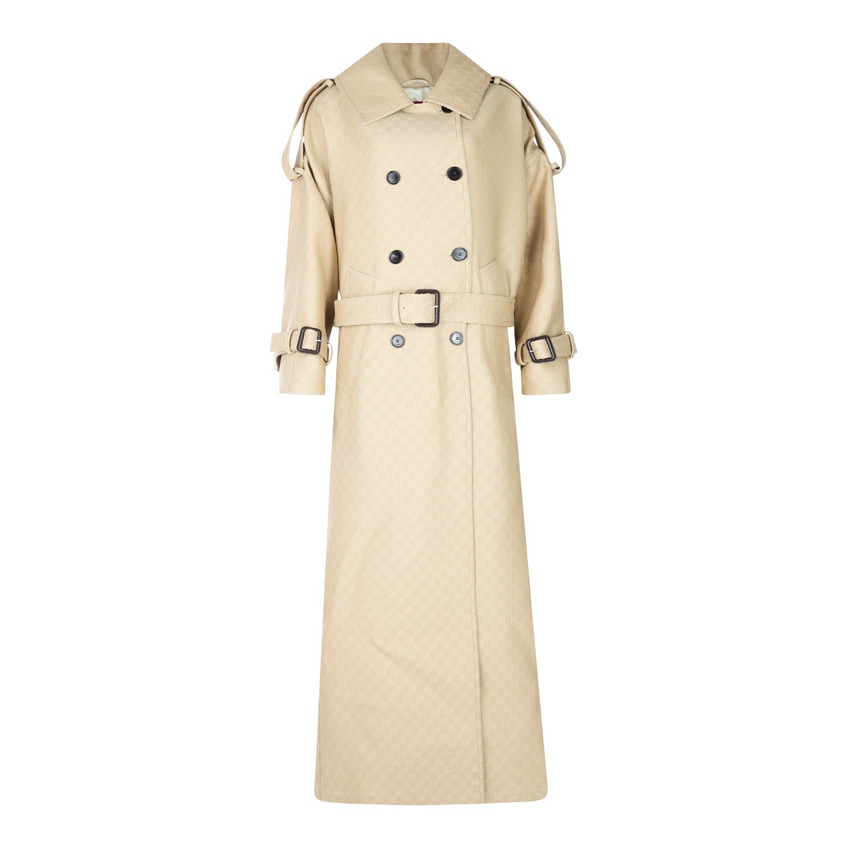 BEIGE WOOL AND SILK COAT
