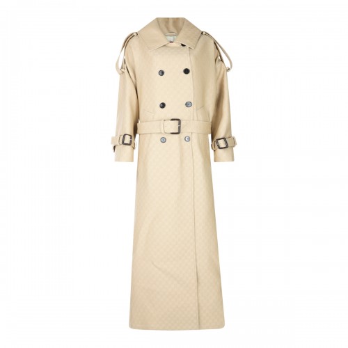 BEIGE WOOL AND SILK COAT