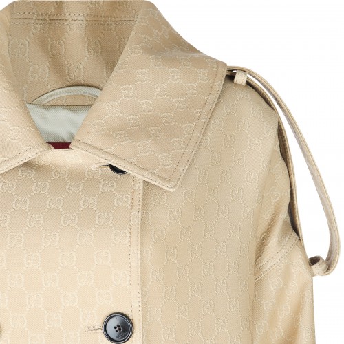 BEIGE WOOL AND SILK COAT