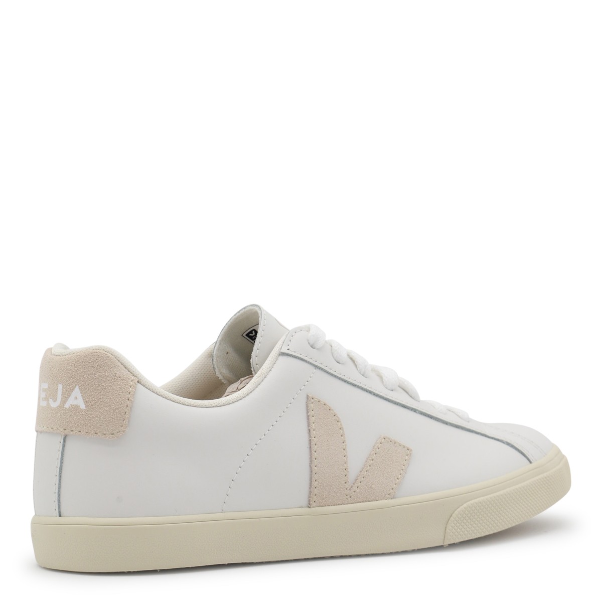 WHITE AND BEIGE ESPLAR LOGO SNEAKERS