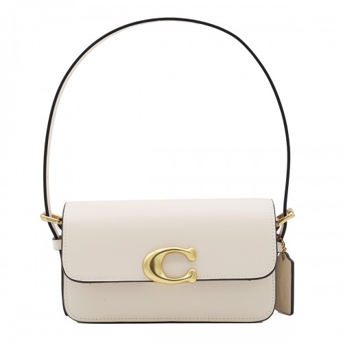 WHITE LEATHER ZOE SHOULDER BAG