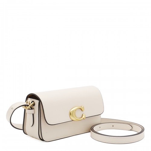 WHITE LEATHER ZOE SHOULDER BAG