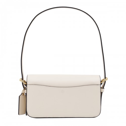 WHITE LEATHER ZOE SHOULDER BAG