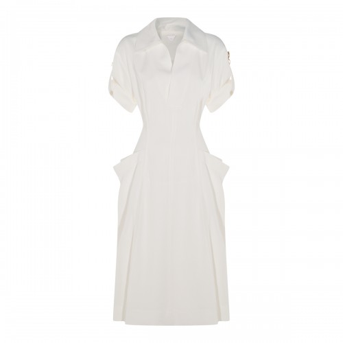 WHITE VISCOSE MINI DRESS
