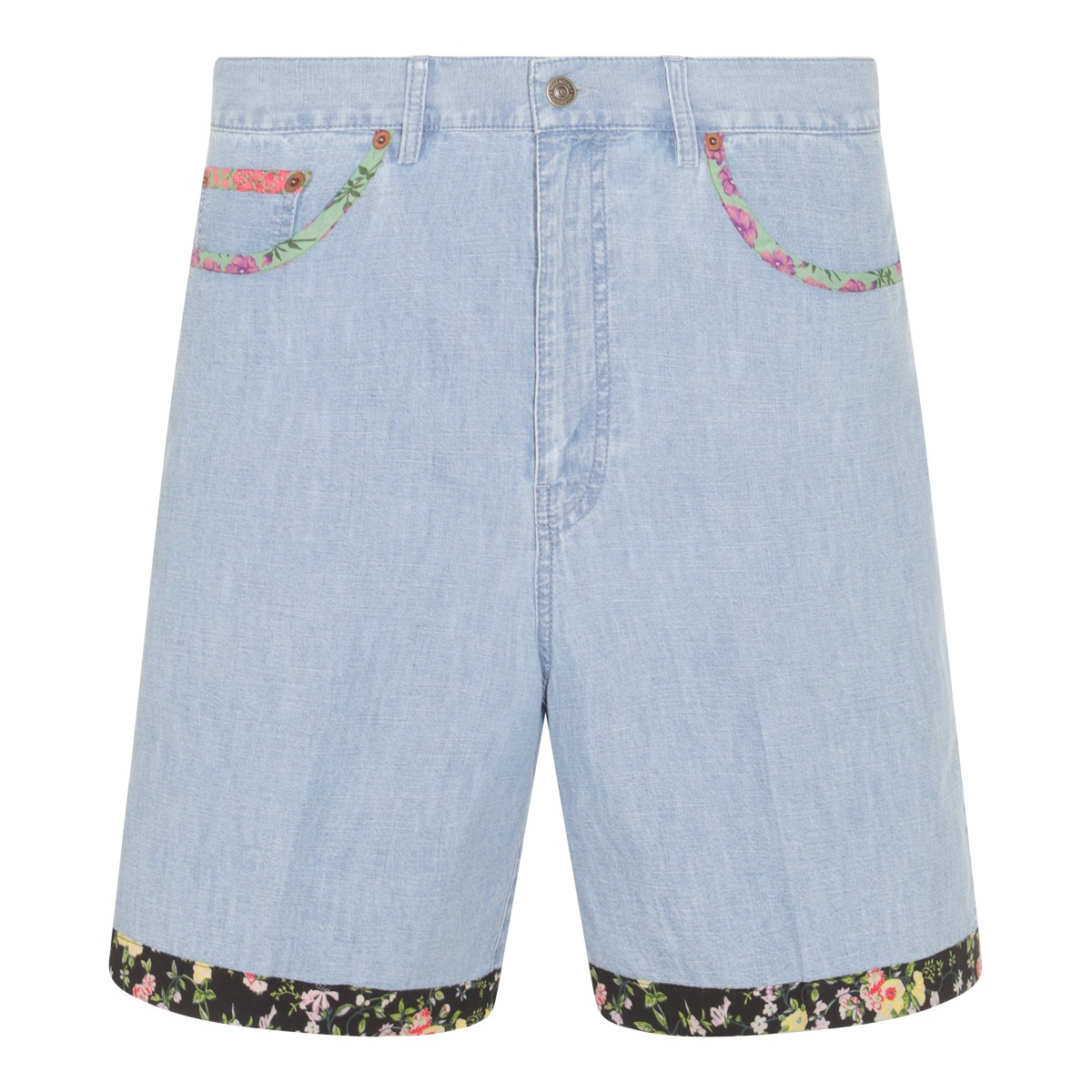 LIGHT BLUE COTTON SHORTS