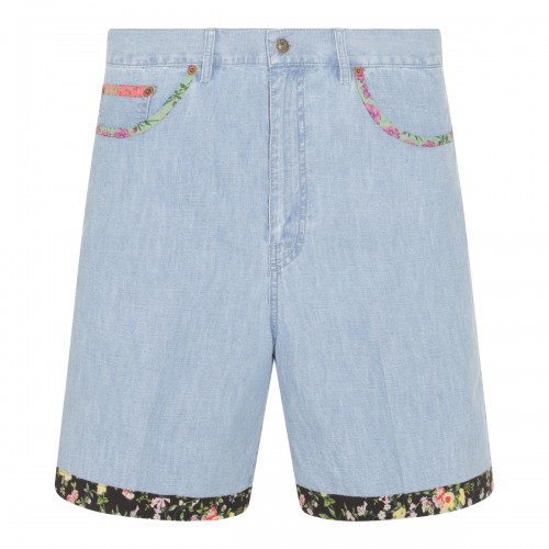 LIGHT BLUE COTTON SHORTS