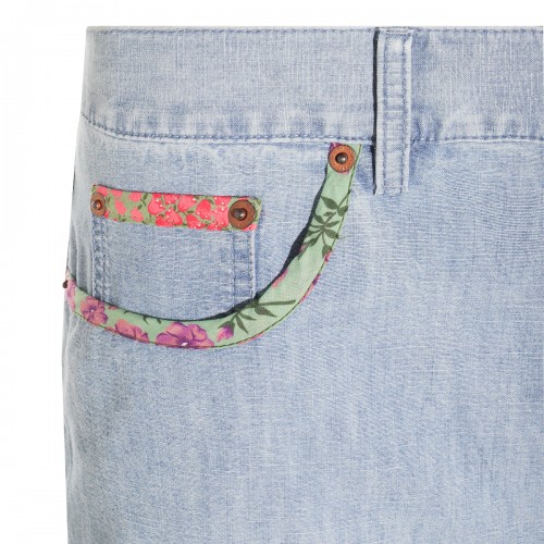 LIGHT BLUE COTTON SHORTS