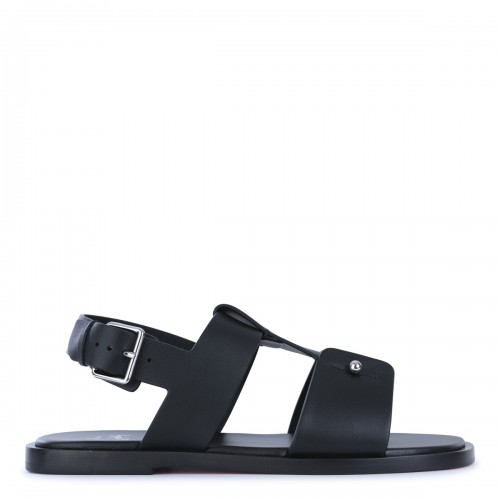 BLACK LEATHER CHAMBELISS SANDALS