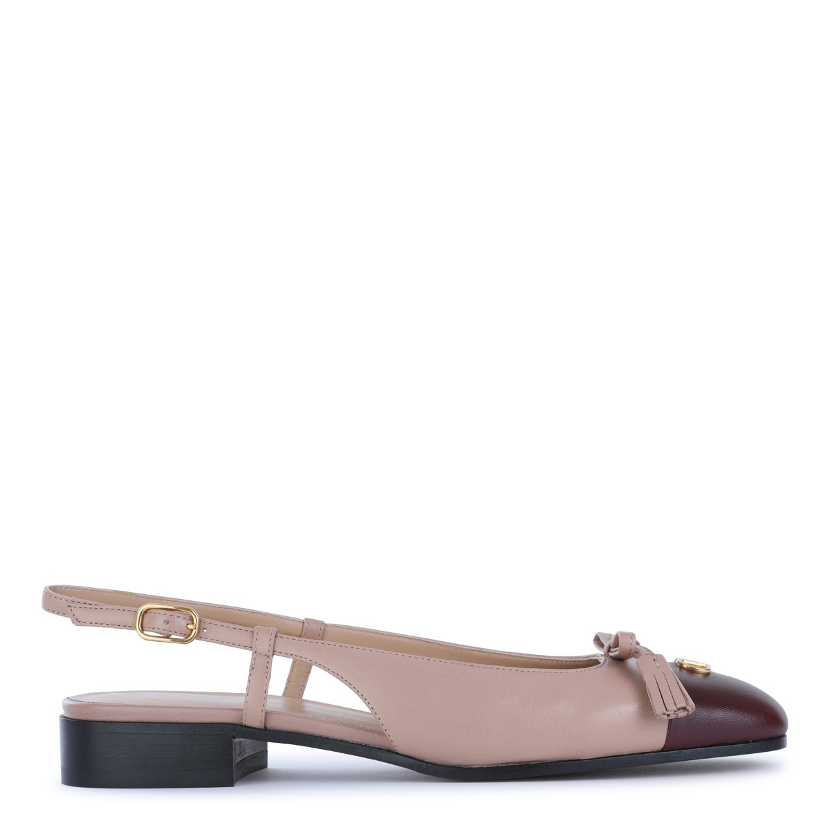 PINK AND BROWN LEATHER FLATS