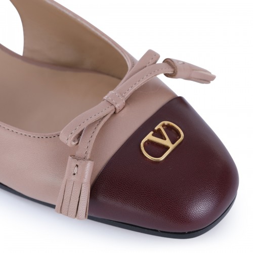 PINK AND BROWN LEATHER FLATS