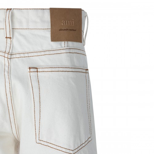WHITE COTTON JEANS