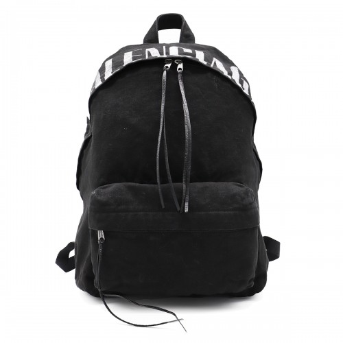 BLACK COTTON BACKPACK