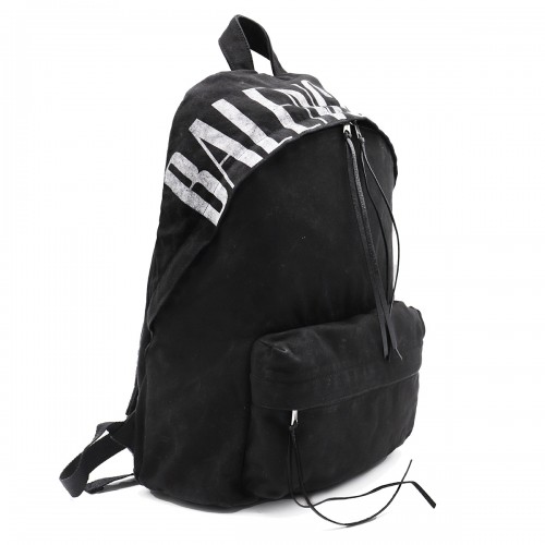 BLACK COTTON BACKPACK