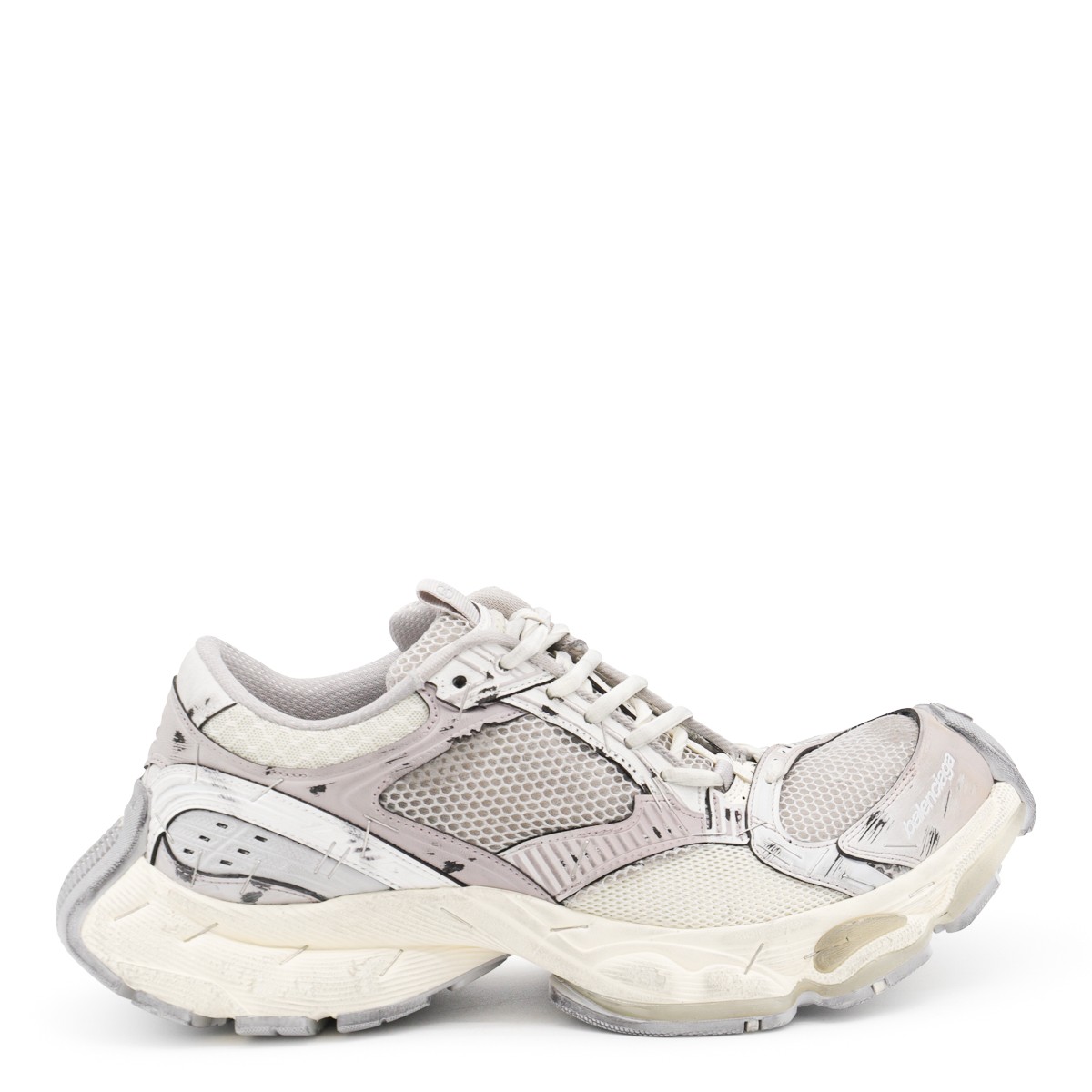 GREY STAPLER LEATHER SNEAKERS