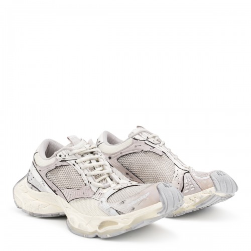 GREY STAPLER LEATHER SNEAKERS