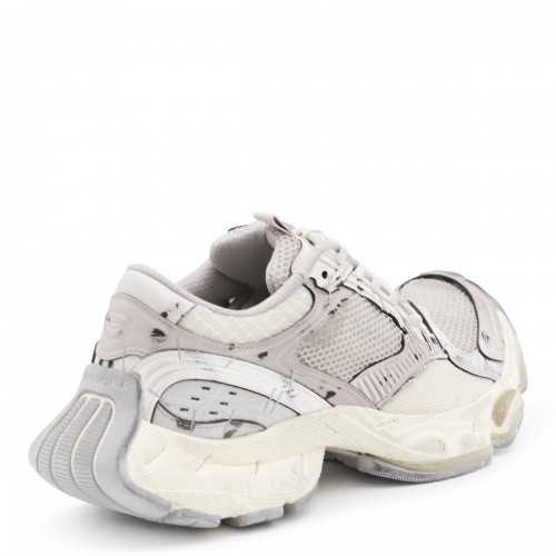 GREY STAPLER LEATHER SNEAKERS