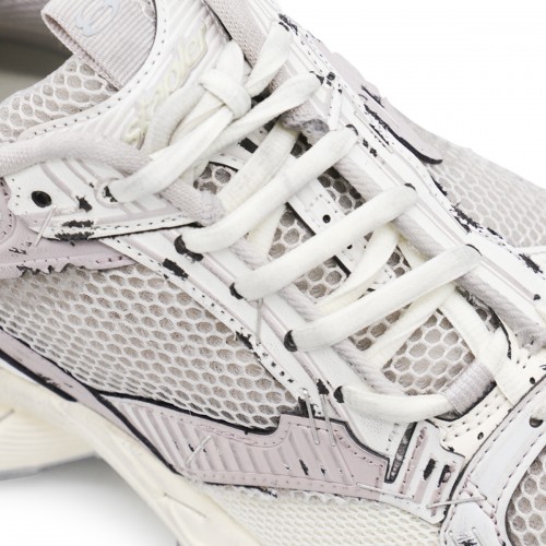 GREY STAPLER LEATHER SNEAKERS