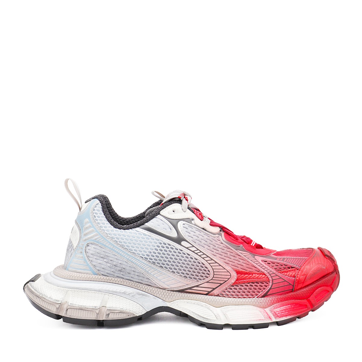 WHITE GREY RED 3XL TOE SPRAY SNEAKERS