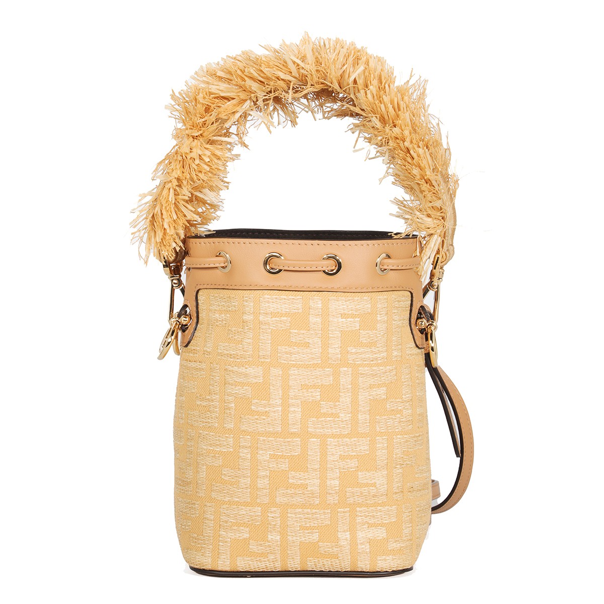 BEIGE RAFFIA AND LEATHER MONTRESOR...