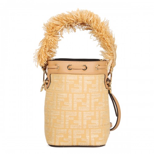 BEIGE RAFFIA AND LEATHER MONTRESOR SATCHEL