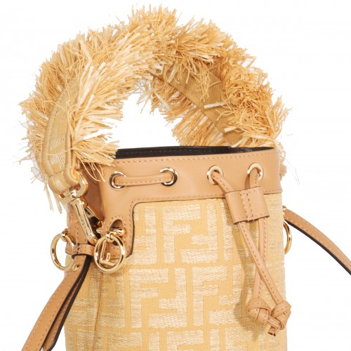 BEIGE RAFFIA AND LEATHER MONTRESOR SATCHEL