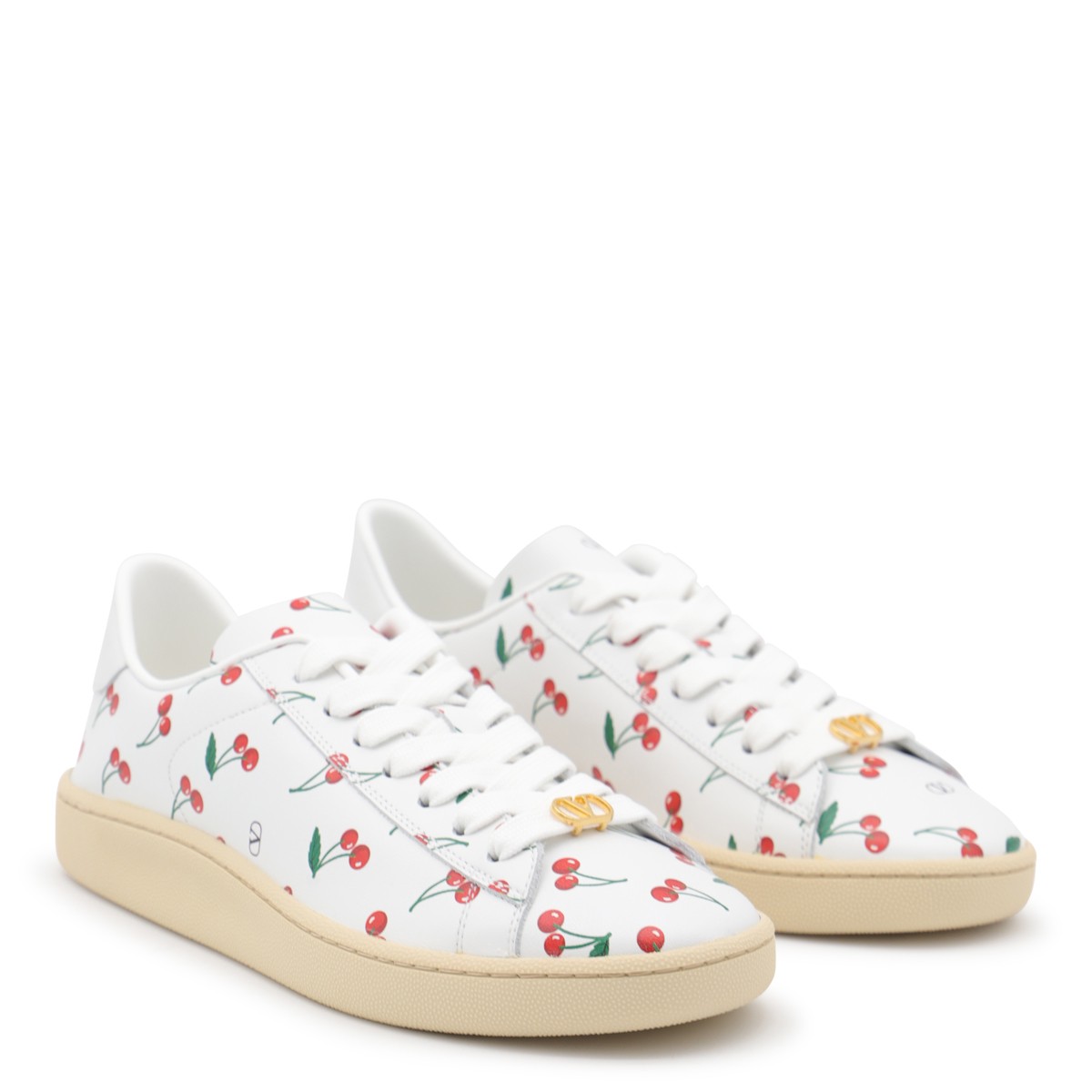 WHITE AND RED LEATHER SNEAKERS WHITE AND RED LEATHER SNEAKERS