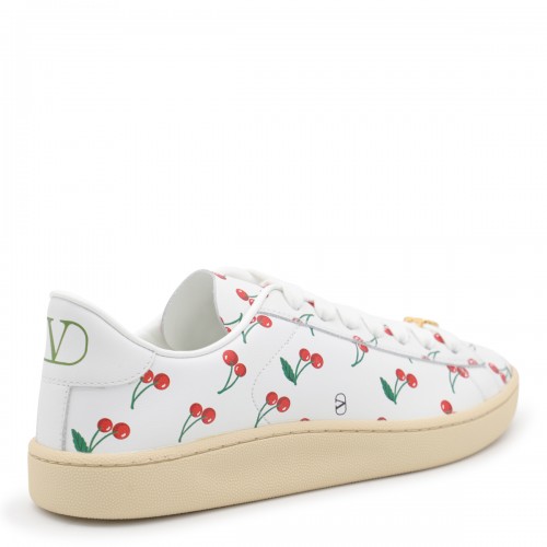WHITE AND RED LEATHER SNEAKERS