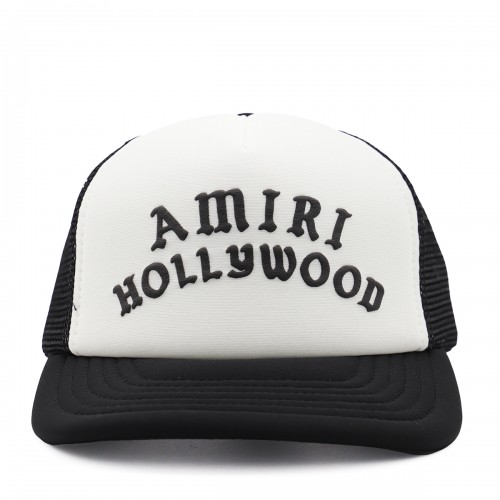 WHITE AND BLACK COTTON HAT