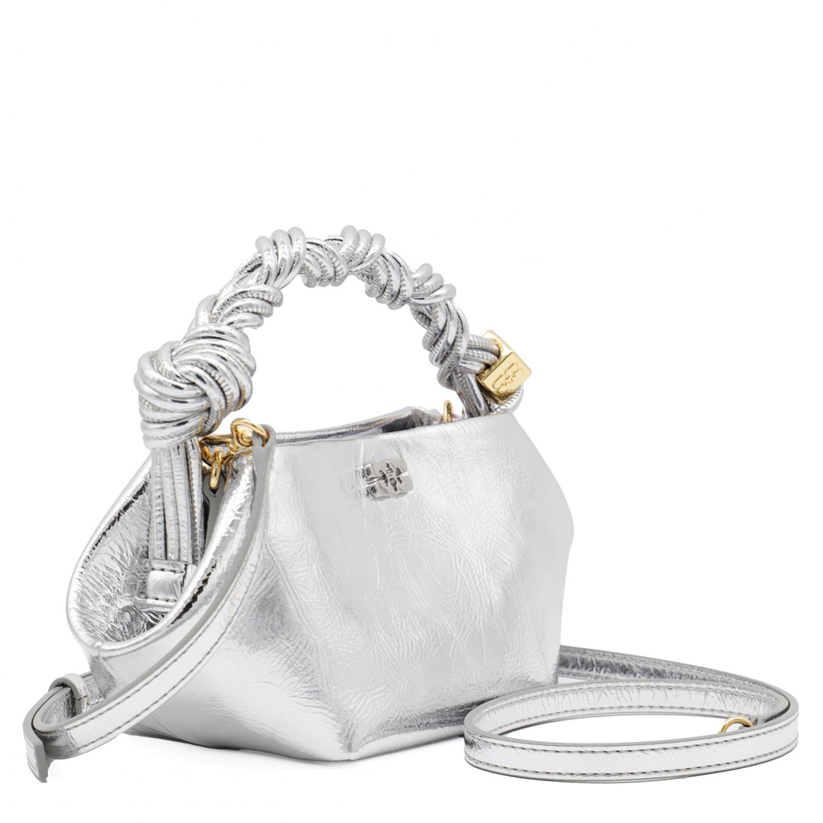 SILVER LEATHER BOU MINI SHOULDER BAG