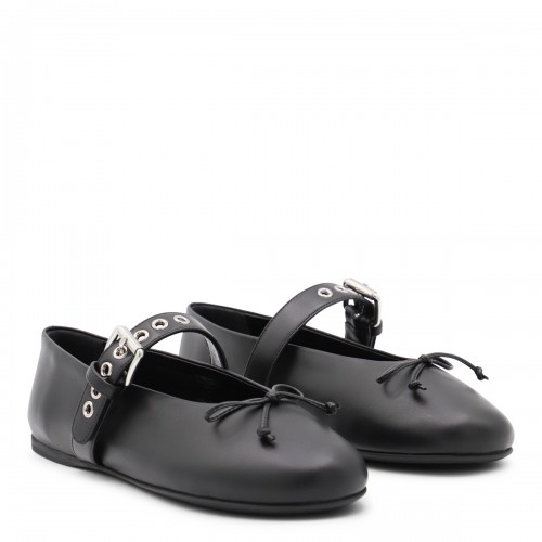 BLACK LEATHER FLATS 2