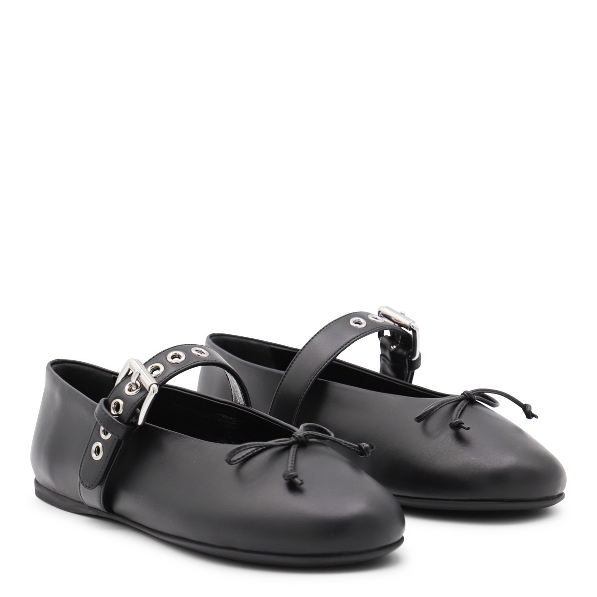 BLACK LEATHER FLATS BLACK LEATHER FLATS