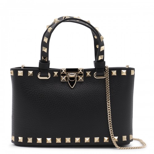 BLACK LEATHER ROCKSTUD MINI BAG