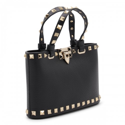 BLACK LEATHER ROCKSTUD MINI BAG