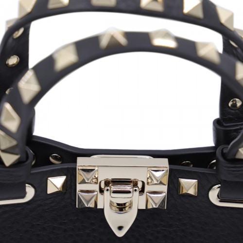 BLACK LEATHER ROCKSTUD MINI BAG
