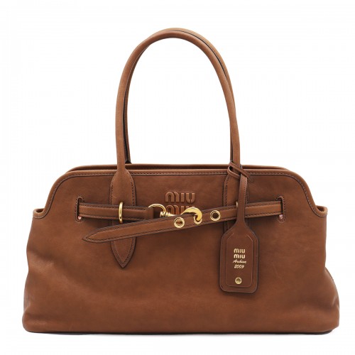 BROWN LEATHER ADVENTURE SHOULDER BAG