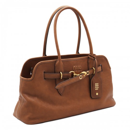 BROWN LEATHER ADVENTURE SHOULDER BAG