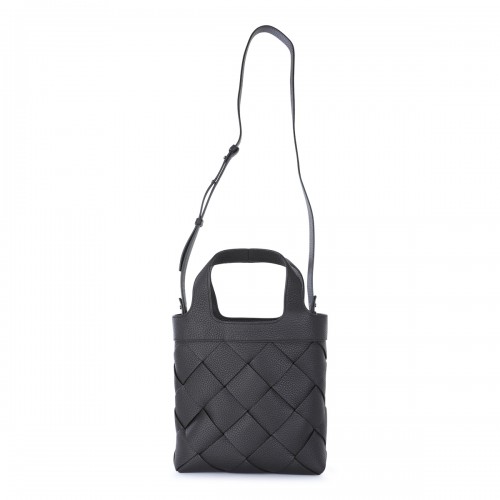 DARK BROWN LEATHER DIAGO SMALL TOTE BAG