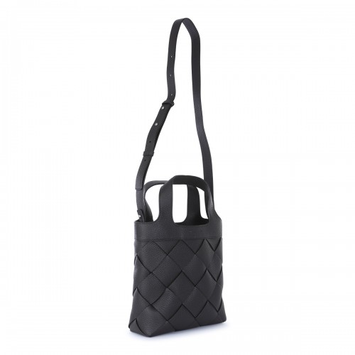 DARK BROWN LEATHER DIAGO SMALL TOTE BAG