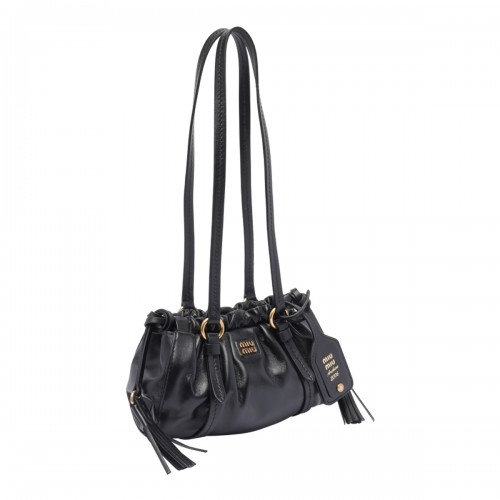 BLACK LEATHER SHOULDER BAG
