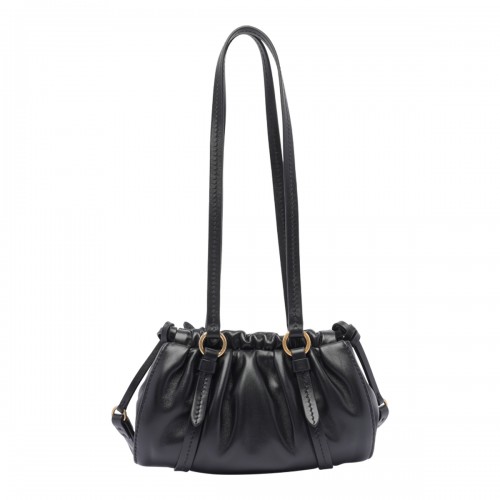 BLACK LEATHER SHOULDER BAG