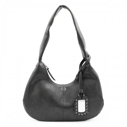 BLACK LEATHER HOBO MEDIUM...