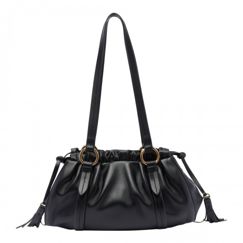 BLACK LEATHER JOIE SHOULDER BAG